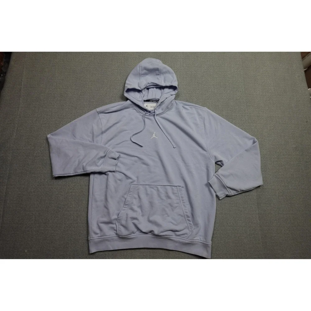 Jordan Sweatshirt Mens Large Purple Pullover Hoodie Dri-FIT Jumpman Logo Soft